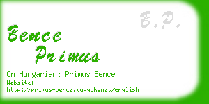 bence primus business card